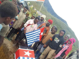 West Papuan Morning Star flag at burial
