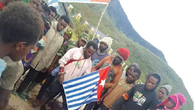 West Papuan Morning Star flag at burial