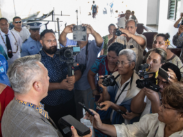 Samoan local media in a doorstep with former police commissioner, Fuiavaili'ili Egon Keil