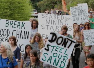 New Zealand seabed mining industry protesters