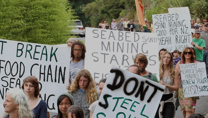 New Zealand seabed mining industry protesters