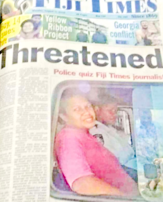 Pacific media freedom: The day the Fiji police arrested me at Sunday breakfast Fiji Times journalist Serafina Silaitoga with a police officer