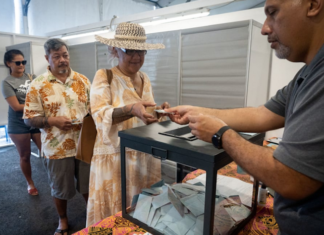 Tahitians cast their votes in the second round of the French Polynesian territorial elections