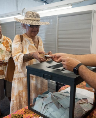 Tahitians cast their votes in the second round of the French Polynesian territorial elections