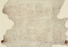 A fragment of the 1840 Tiriti o Waitangi