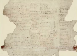 A fragment of the 1840 Tiriti o Waitangi