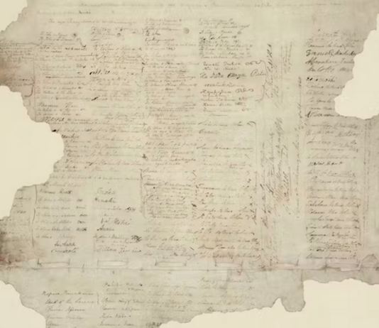 A fragment of the 1840 Tiriti o Waitangi
