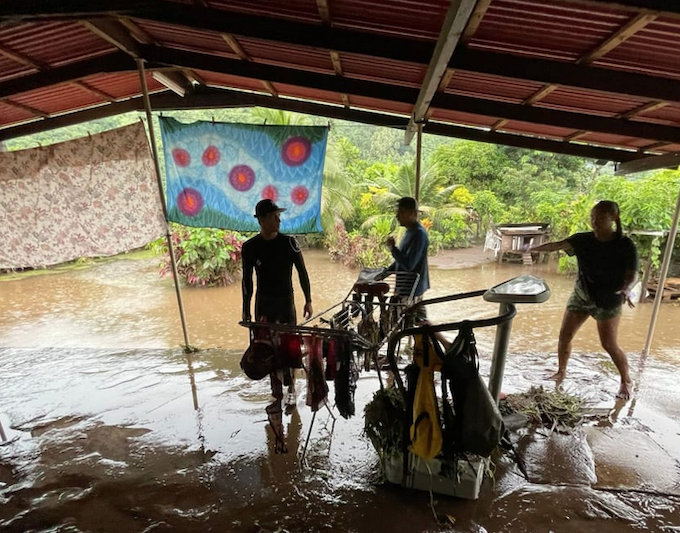 Flooding in Tahiti's Teahupo’o village