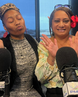 Ernestina Maro and Rachael Mario in the Pacific Media Network studios