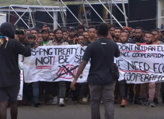 University of Papua New Guinea students protest against the US-PNG defence pact