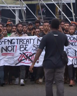 University of Papua New Guinea students protest against the US-PNG defence pact