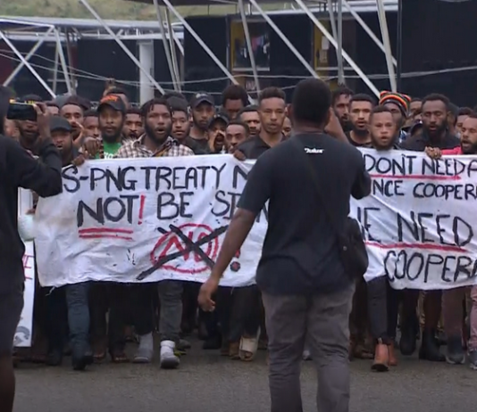 University of Papua New Guinea students protest against the US-PNG defence pact