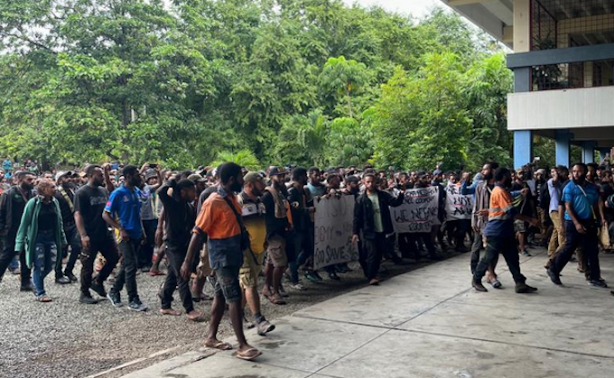 UPNG protesters at the Forum Square today