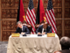 US Secretary of State Antony Blinken and PNG Prime Minister James Marape sign the US-PNG Defence Cooperation pact in Port Moresby 22May23