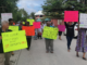 Displaced Bikini Islanders march on the US Embassy in Majuro