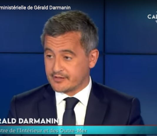 French Overseas Minister Gerald Darmanin speaking on Caledonia TV