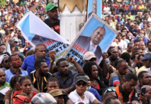 A Papuan protest against the "criminalisation" of Governor Lukas Enembe of Papua province