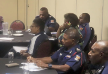 PNG police at the governance workshop in Port Moresby yesterday