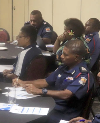PNG police at the governance workshop in Port Moresby yesterday
