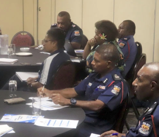 PNG police at the governance workshop in Port Moresby yesterday