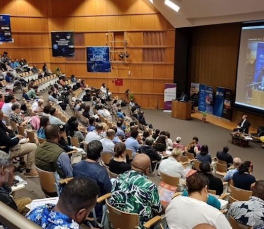 Professor Biman Prasad addressing the Pacific Update conference
