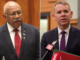 Prime Ministers Sitiveni Rabuka of Fiji (left) and Chris Hipkins of New Zealand