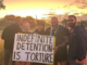 About 50 people held a protest at Brisbane's immigration detention centre