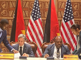 US Secretary of State Antony Blinken and PNG Defence Minister Win Barki Daki