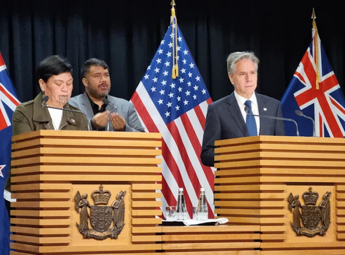 Foreign Minister Nanaia Mahuta and US Secretary of State Antony Blinken hold a media conference in Wellington