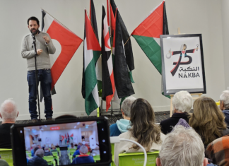 Author Antony Loewenstein speaking about his new book, The Palestine Laboratory, in Auckland last night