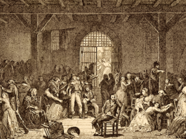 Political prisoners during the 1793 French "Reign of Terror" awaiting their fate