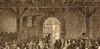 Political prisoners during the 1793 French "Reign of Terror" awaiting their fate