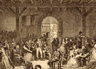 Political prisoners during the 1793 French "Reign of Terror" awaiting their fate