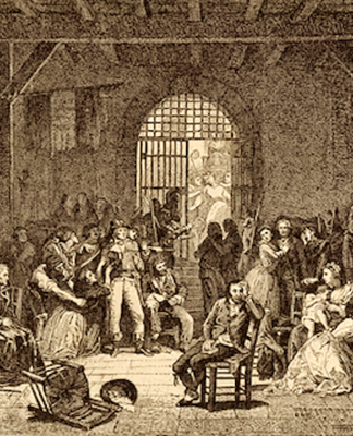 Political prisoners during the 1793 French "Reign of Terror" awaiting their fate