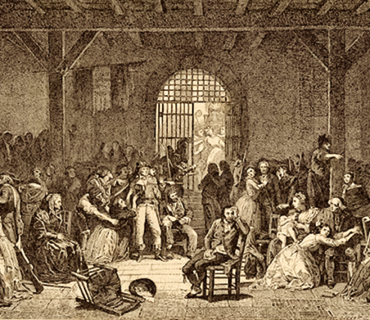 Political prisoners during the 1793 French "Reign of Terror" awaiting their fate