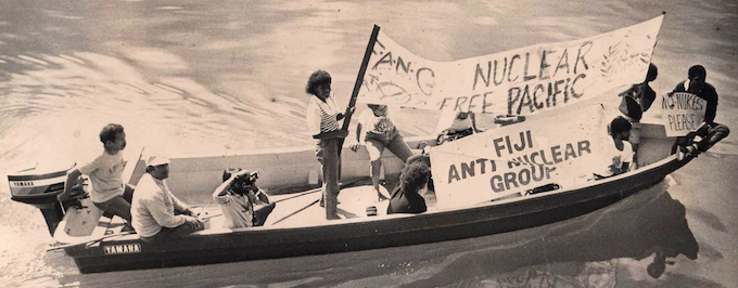 Fiji Anti-Nuclear Group activists protest in Suva