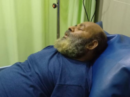Suspended Papua Governor Lukas Enembe at the Gatot Subroto Army Central Hospital 16 July 2023