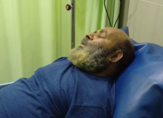 Suspended Papua Governor Lukas Enembe at the Gatot Subroto Army Central Hospital 16 July 2023
