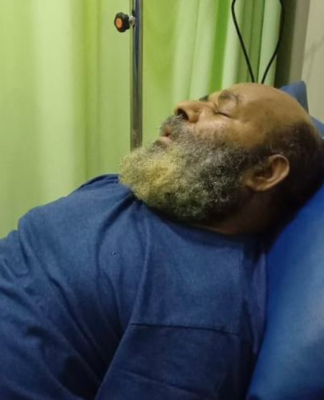 Suspended Papua Governor Lukas Enembe at the Gatot Subroto Army Central Hospital 16 July 2023