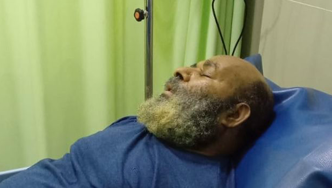 Suspended Papua Governor Lukas Enembe at the Gatot Subroto Army Central Hospital 16 July 2023