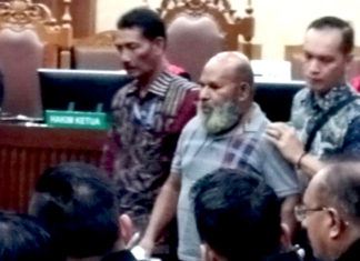 Suspended Papua Governor Lukas Enembe in court in Jakarta