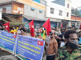 PNPB protesters in Jayapura rally in support of full West Papuan membership of the Melanesian Spearhead Group