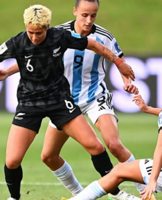 New Zealand’s Malia Steinmetz in action against Argentina