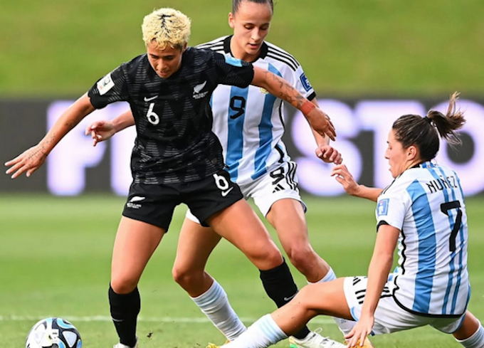 New Zealand’s Malia Steinmetz in action against Argentina