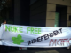 A Nuclear-Free and Independent Pacific Movement (NFIP) banner