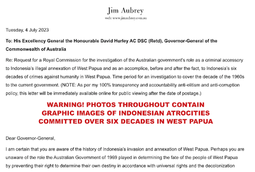The 68-page open letter to Australian Governor-General David Hurley