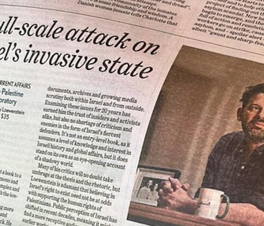 Investigative author Antony Loewenstein . . . he has "brought a book to a gunfight,