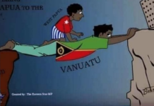 An Eastern Star cartoon paying tribute to Vanuatu's support for West Papua