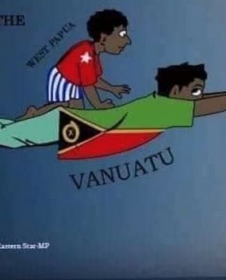 An Eastern Star cartoon paying tribute to Vanuatu's support for West Papua