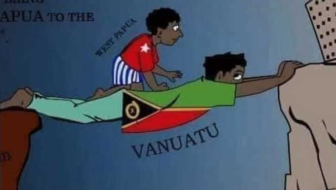 An Eastern Star cartoon paying tribute to Vanuatu's support for West Papua
